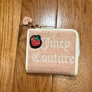 Juicy Couture baby pink white bifold wallet with Strawberry